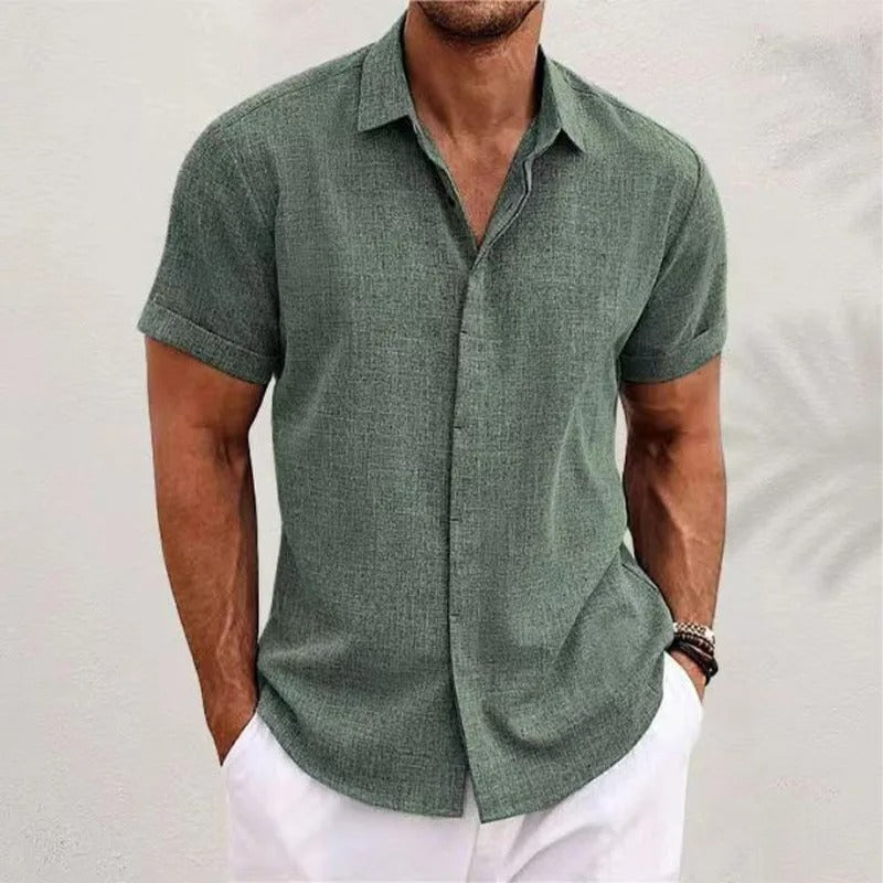 Men's Short Sleeve Beach Polo Shirt | Button