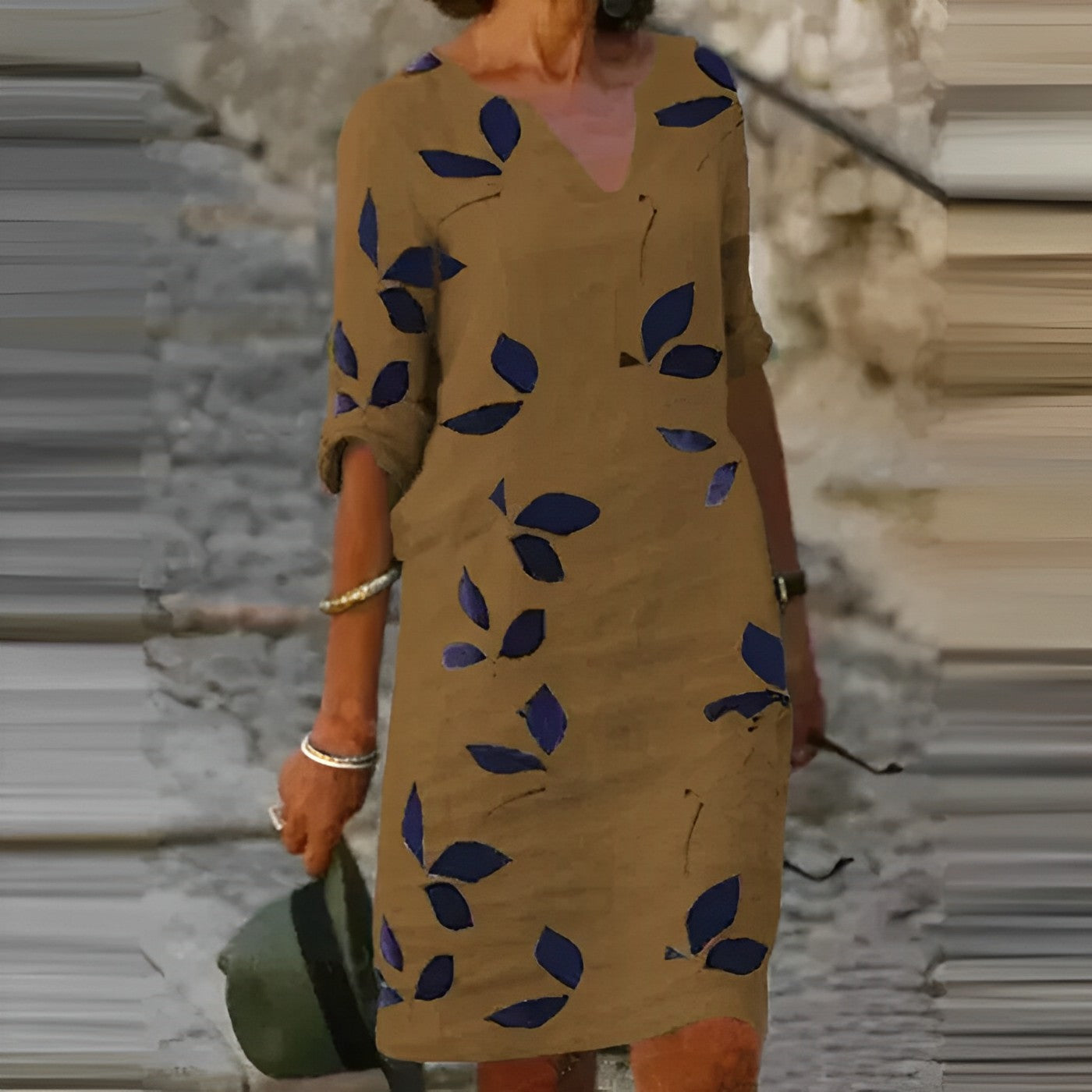 Women’s Casual Leaf Print Summer Dress | Mini