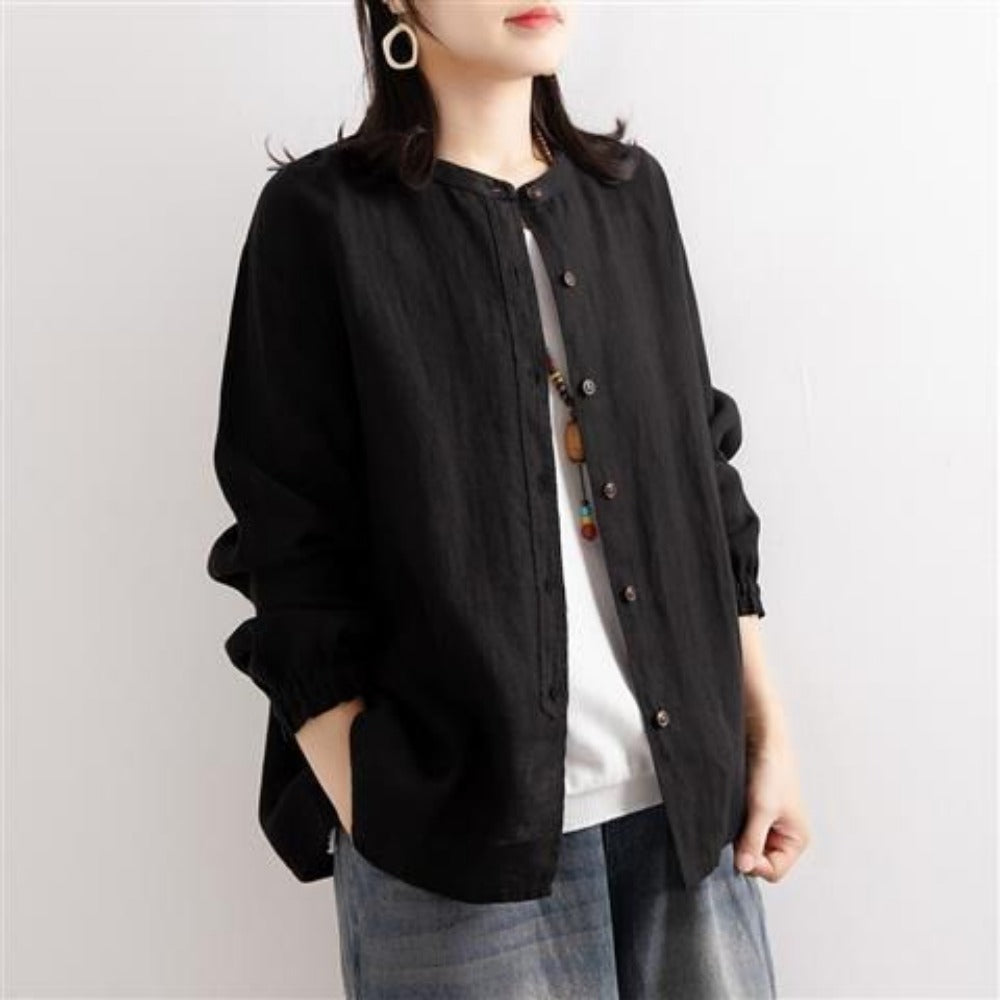 Long Sleeve Button Up Blouse for Women - Viola