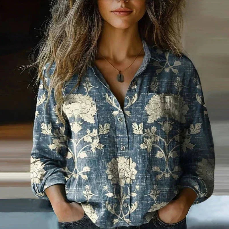 Women's Button Down Blouse | Floral