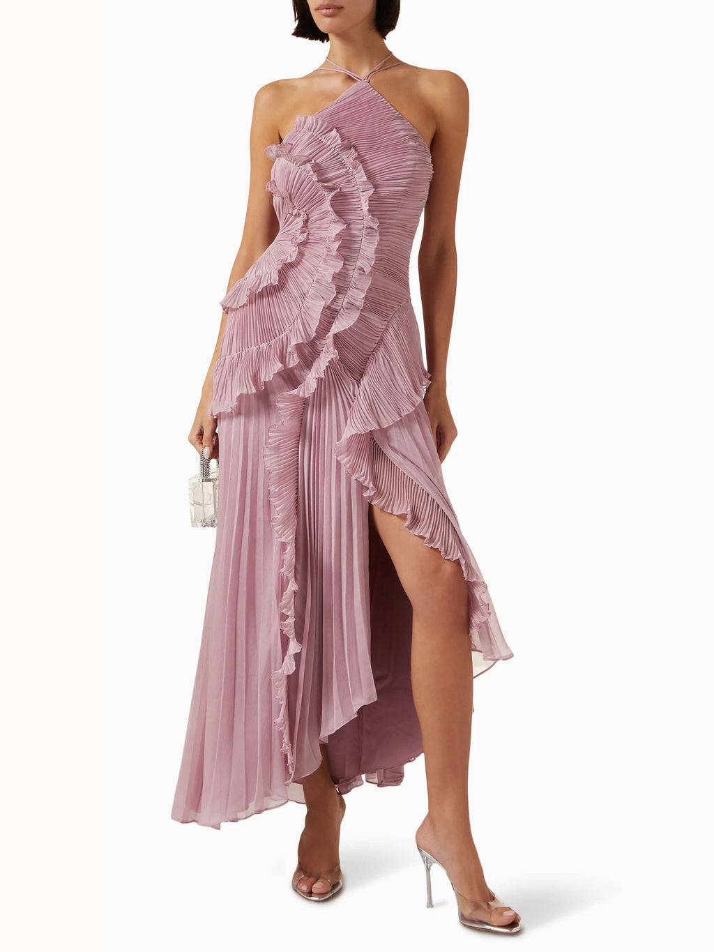 Women's Asymmetric Pleated Dress | Long