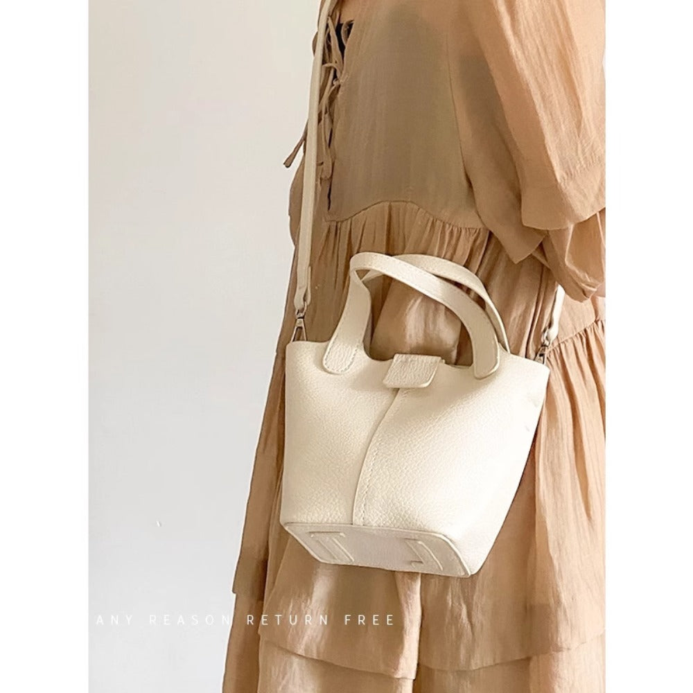 Small Leather Tote Handbag with Handles for Women - Liliana