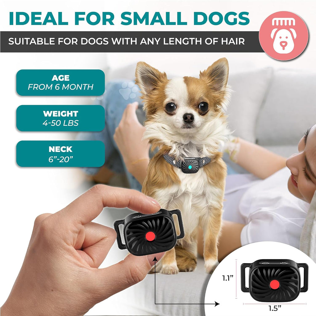Anti-Bark Collar for Small Dogs | Features Sound & Vibration | IP87 Waterproof | Adjustable & Gentle Training Solution