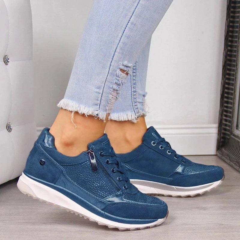 Women's Fashion Platform Sneakers | Lace-up and Zipper