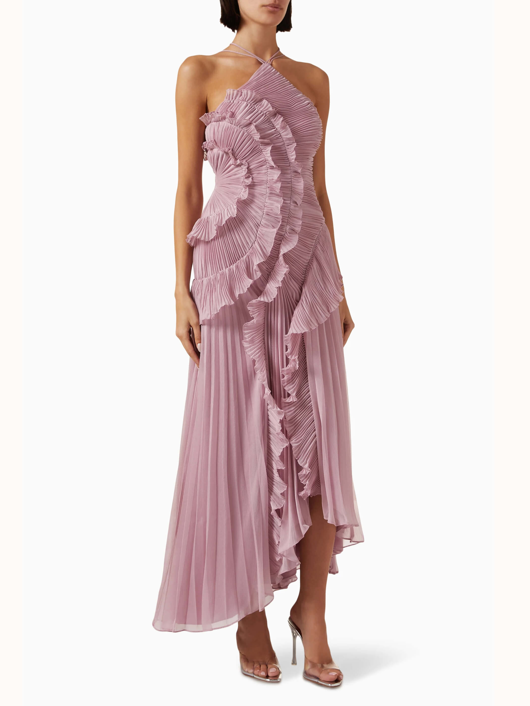 Party Asymmetric Dress | Pleated