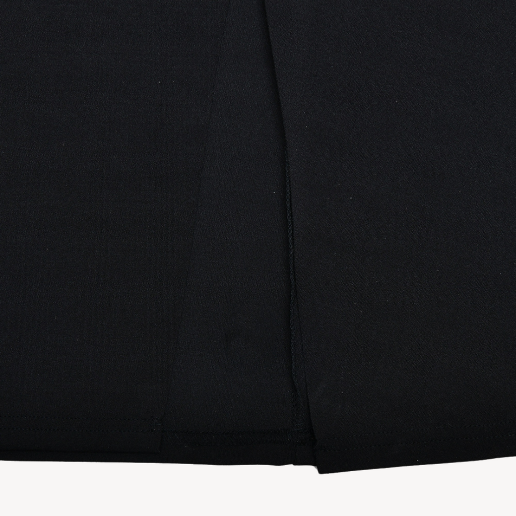Party Black Satin Slit Dress | Maxi