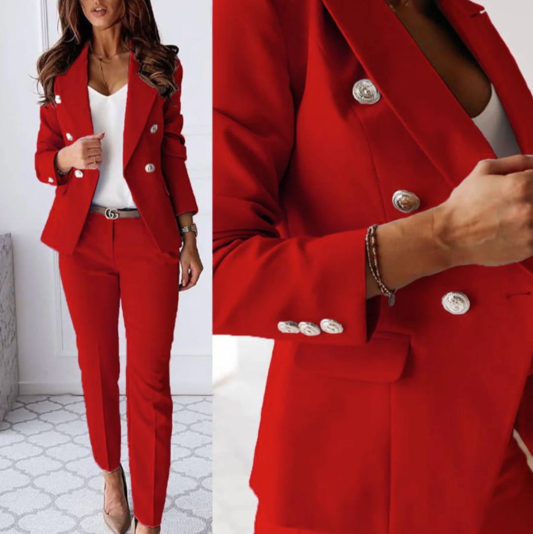 Women's Double-Breasted Suit | Slim