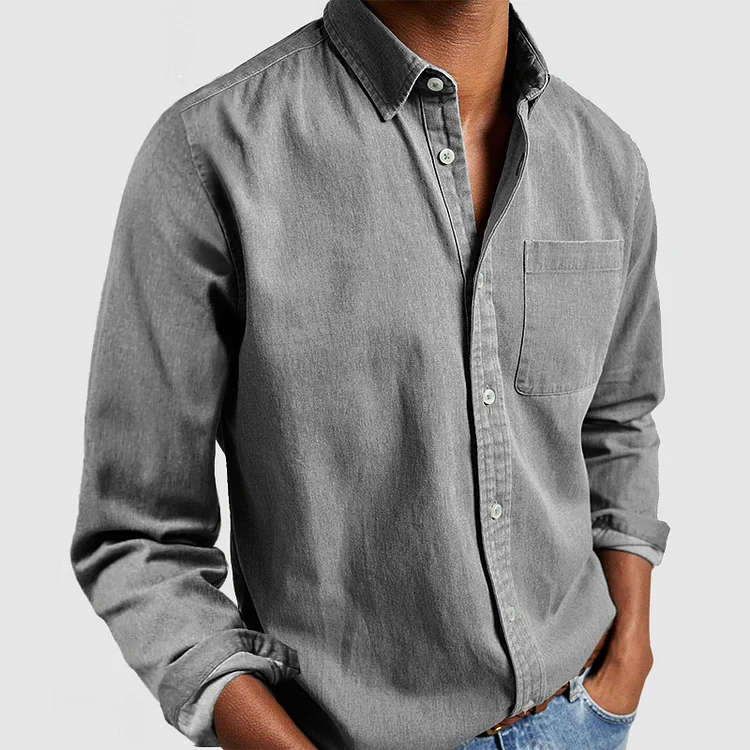 Men's Casual Button-Down Shirt | with Chest Pocket