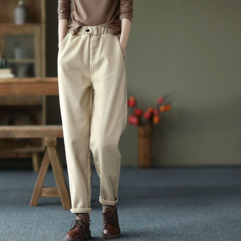 High Waist Tapered Pants with Pockets for Women - Vanna