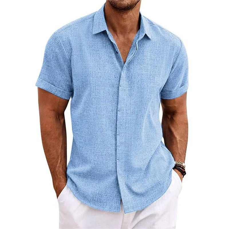 Men's Short Sleeve Beach Polo Shirt | Button