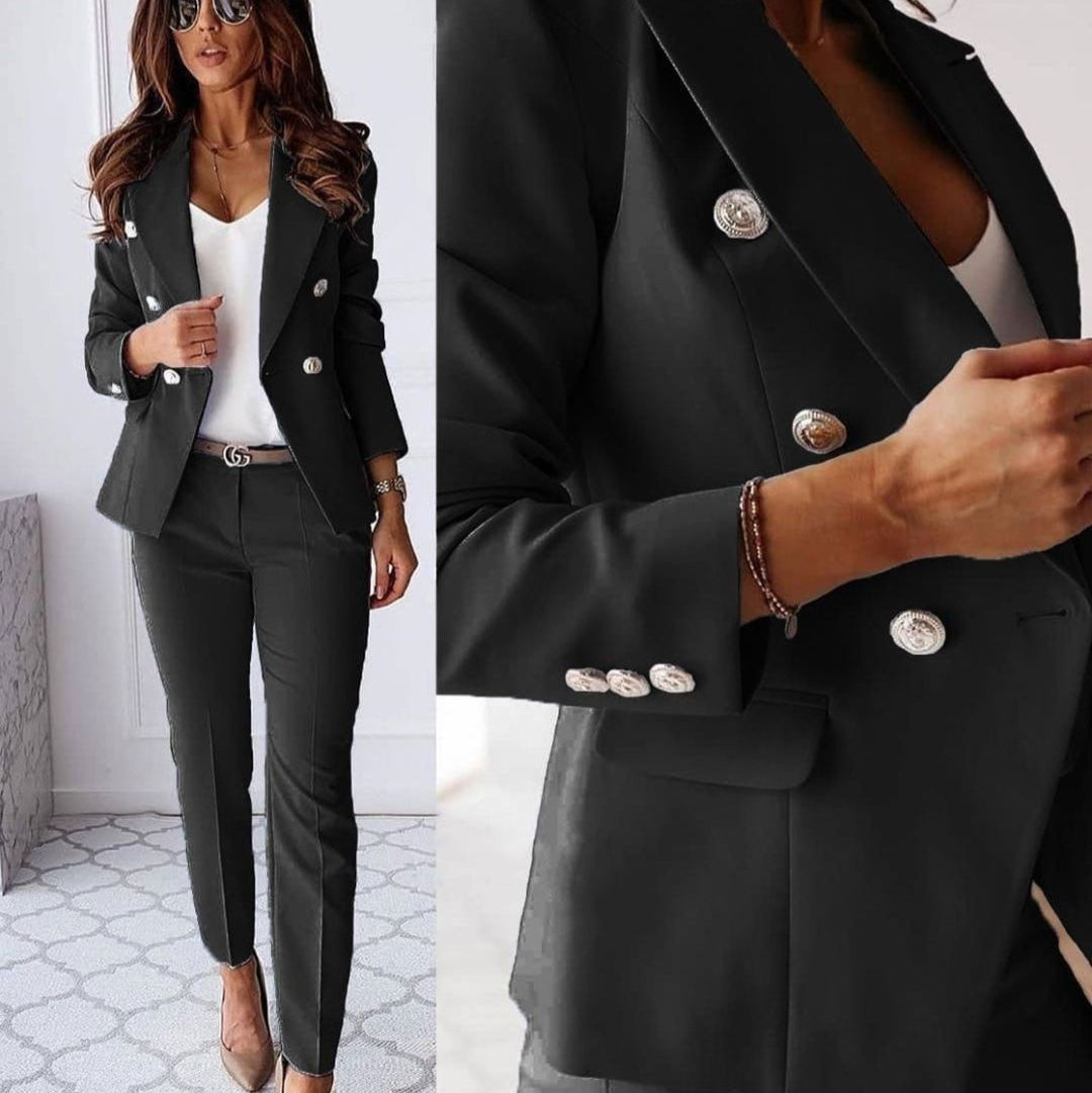 Women's Double-Breasted Suit | Slim
