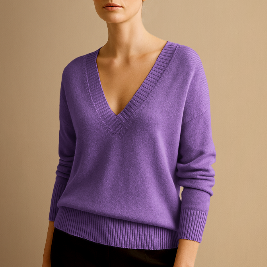 Women's V-Neck Jumper | Loose