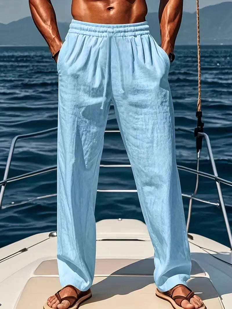 Men's Long Linen Pants | Summer