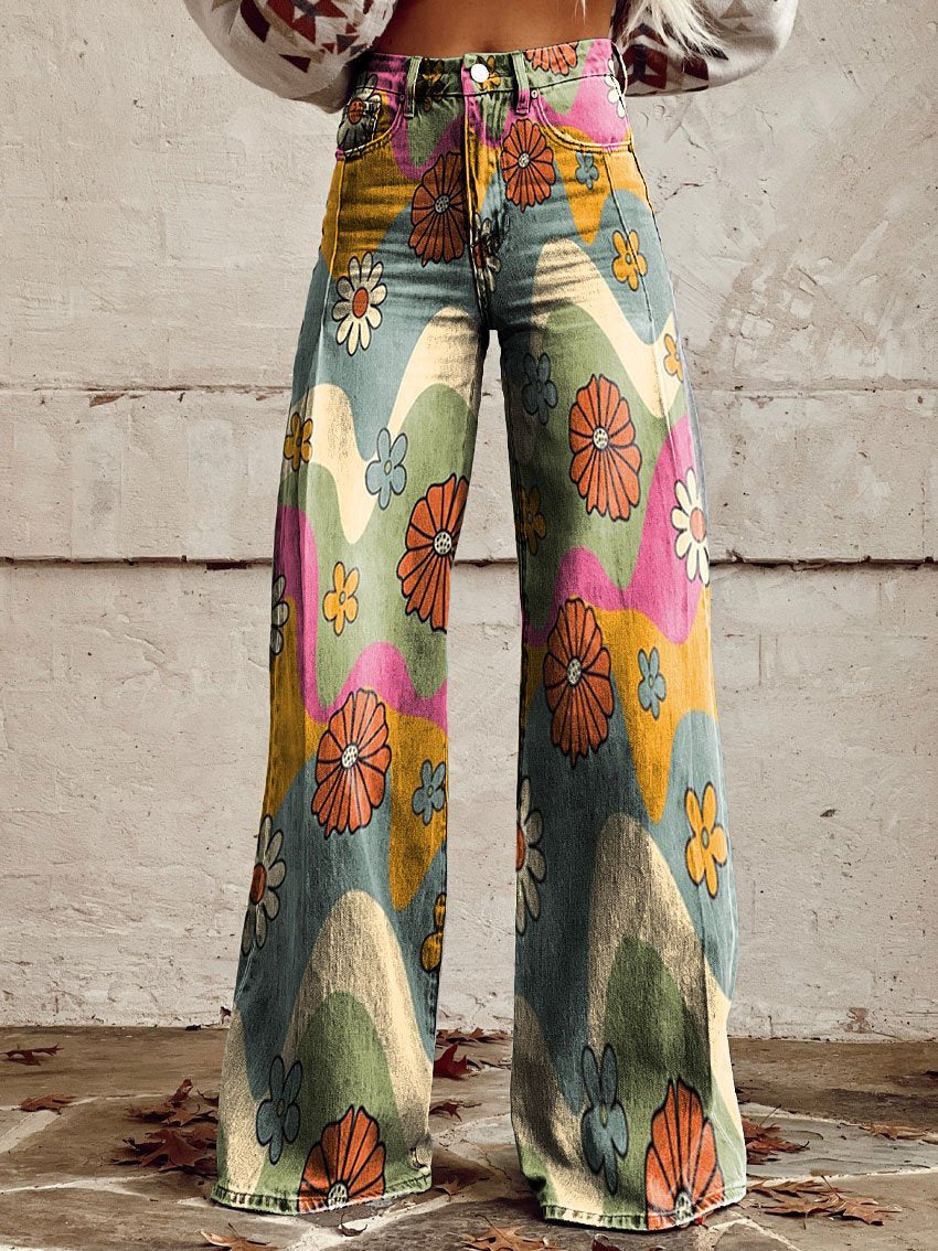 Women's Casual High Waist Baggy Jeans | Wide Leg