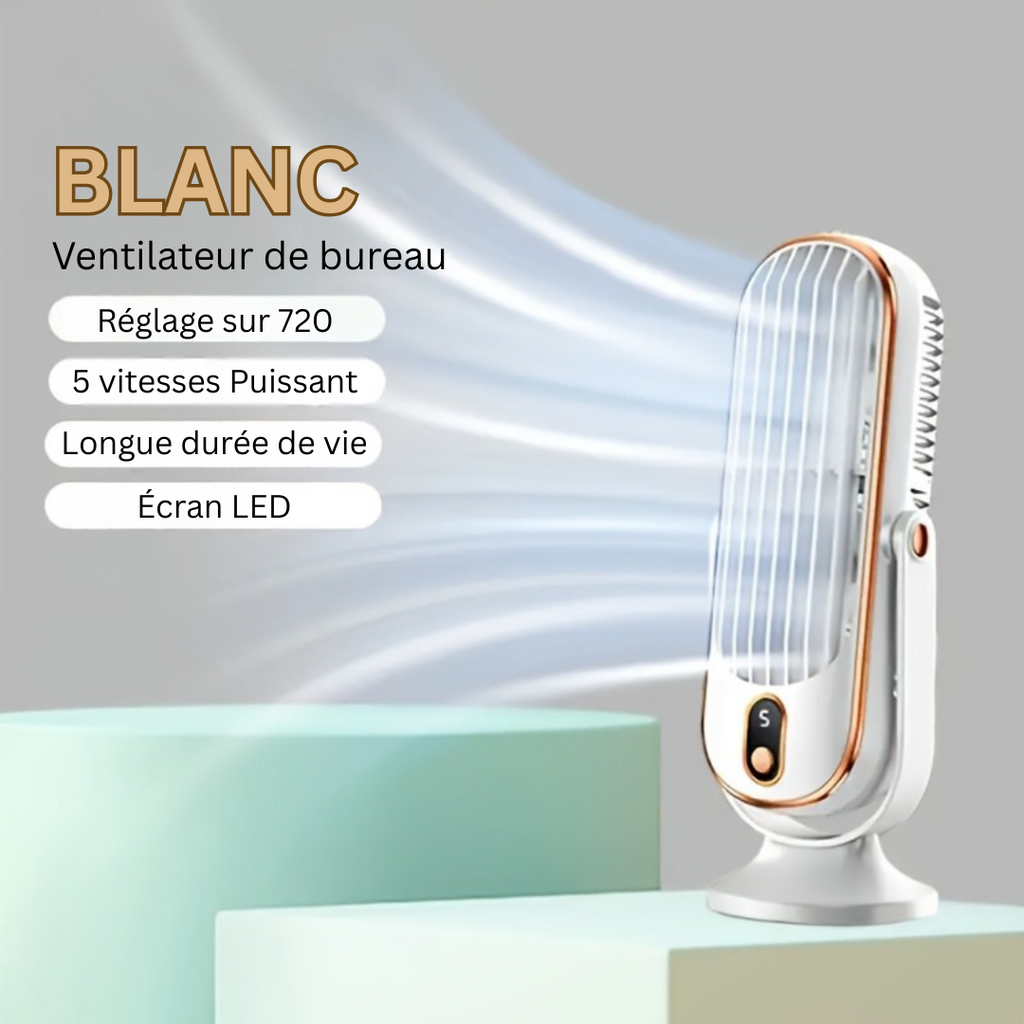 Premium Cooling Fan | Dual Motor, 720° Rotation, USB Rechargeable & Ultra Quiet for Ultimate Comfort Anywhere