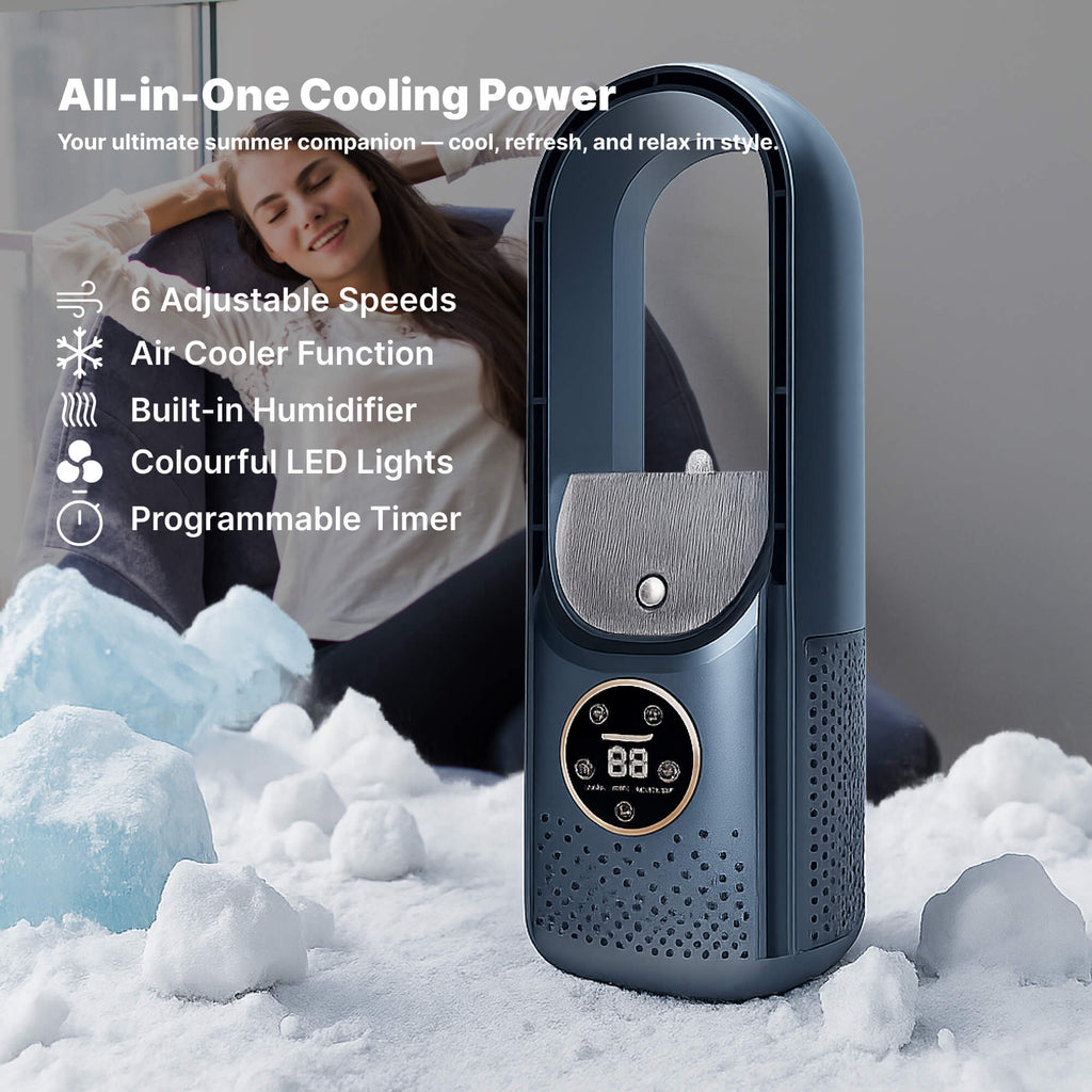Silent Bladeless Portable Air Conditioner: Ergonomic Design for Home and Office Use