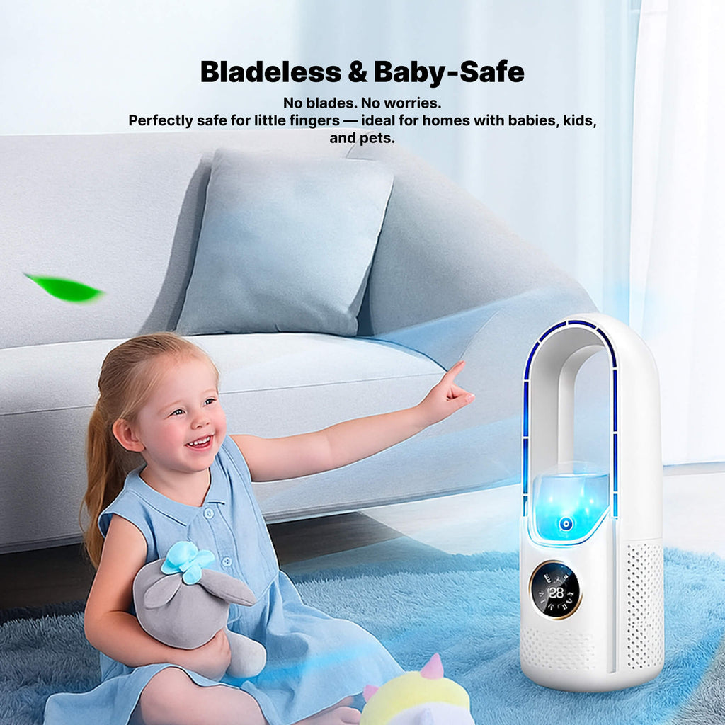 Silent Bladeless Portable Air Conditioner: Ergonomic Design for Home and Office Use