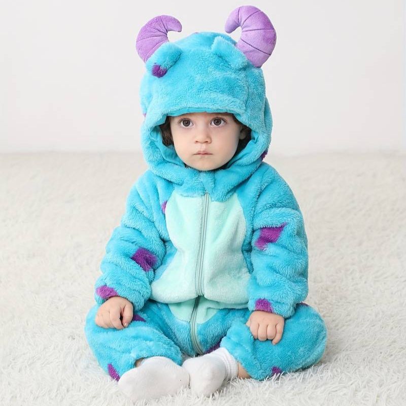 Animal Baby Overall – Fluffy Comfort with Zipper Access