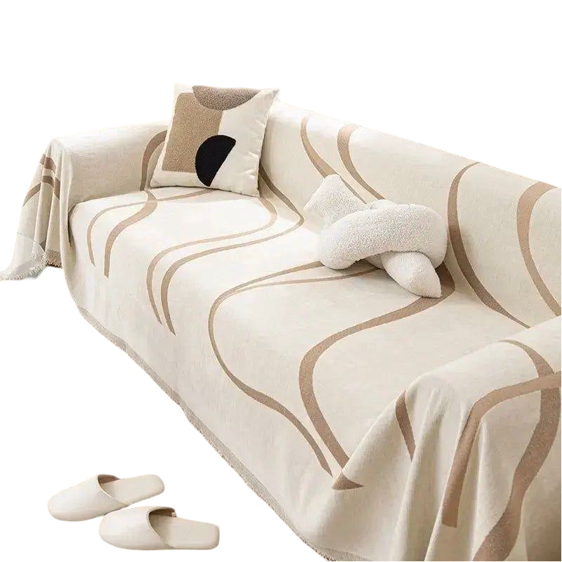 Reversible Chenille and Cotton Sofa Cover – Soft and Luxurious