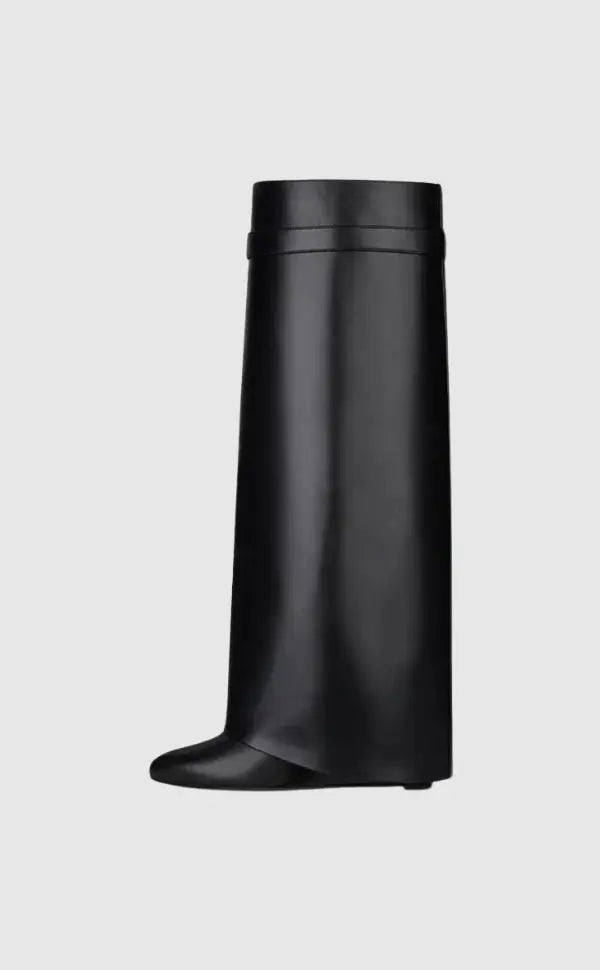 Women's Wedge Knee High Boots | Lock Detail