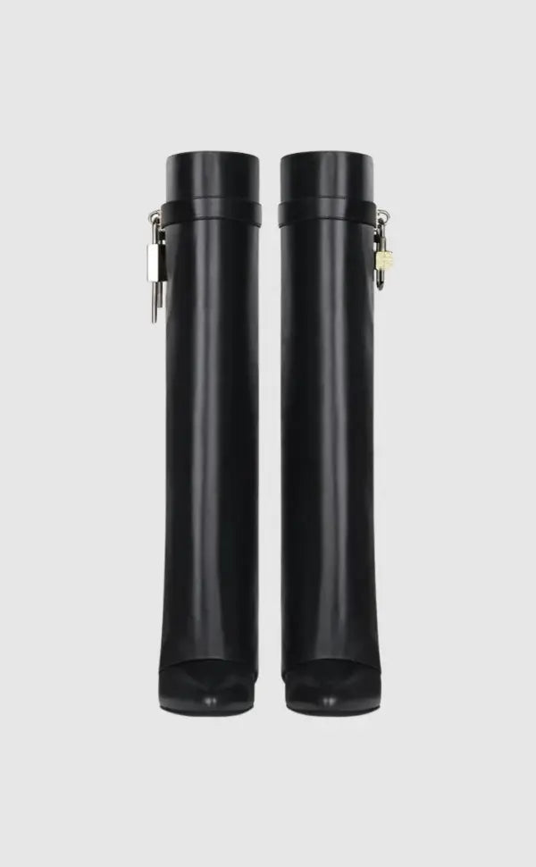 Women's Wedge Knee High Boots | Lock Detail