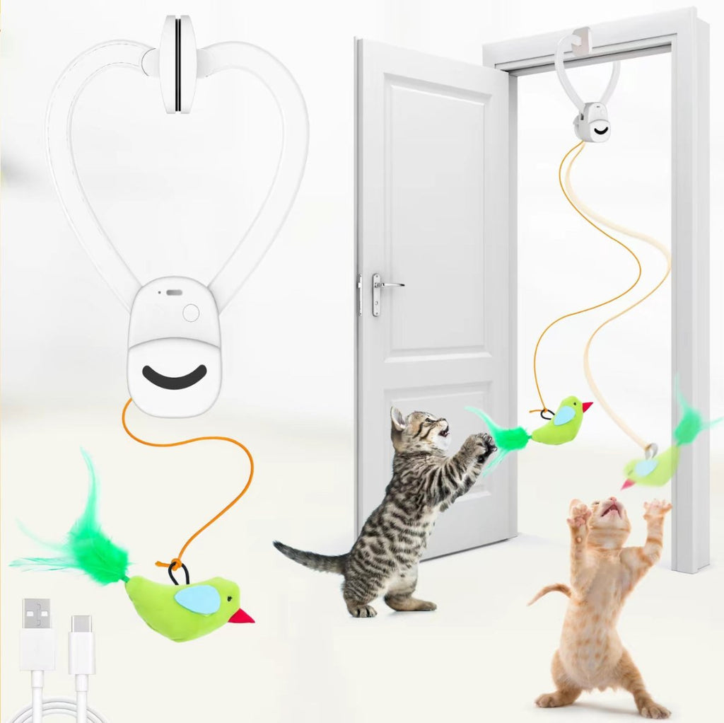 Motion-Activated Bird Toy for Indoor Cats