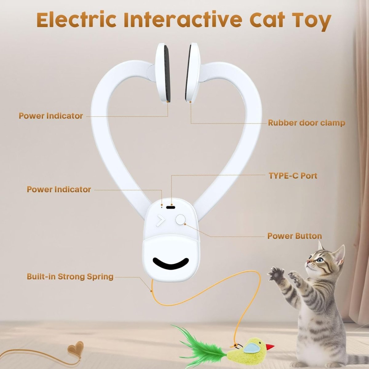 Motion-Activated Bird Toy for Indoor Cats