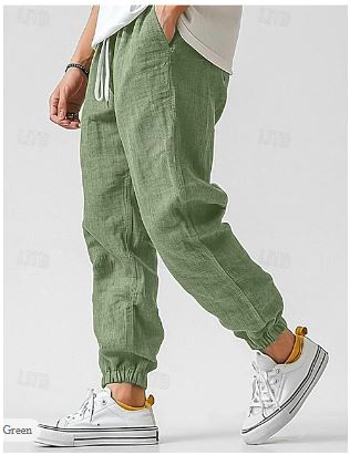Men's Relaxed Fit Linen Pants | with Drawstring and Pockets