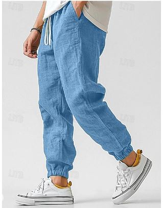 Men's Relaxed Fit Linen Pants | with Drawstring and Pockets