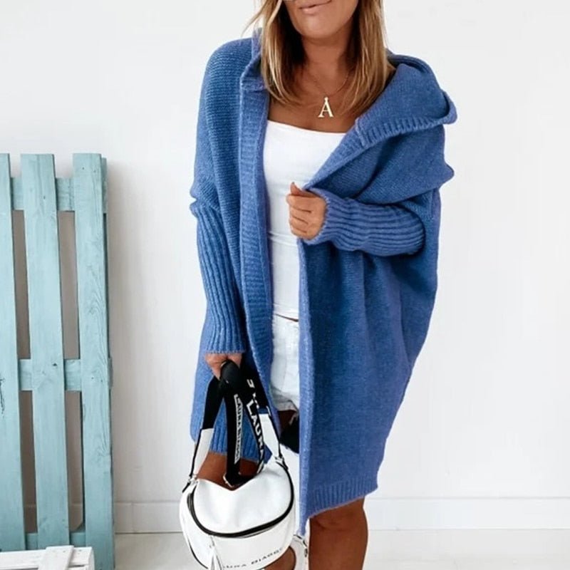 Women's Hooded Knit Cardigan | Midi