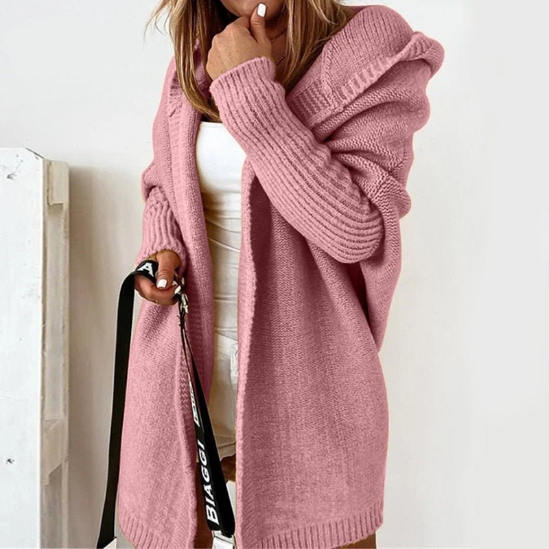 Women's Hooded Knit Cardigan | Midi
