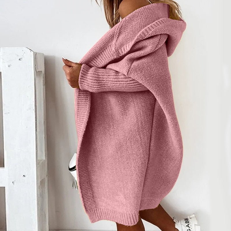 Women's Hooded Knit Cardigan | Midi