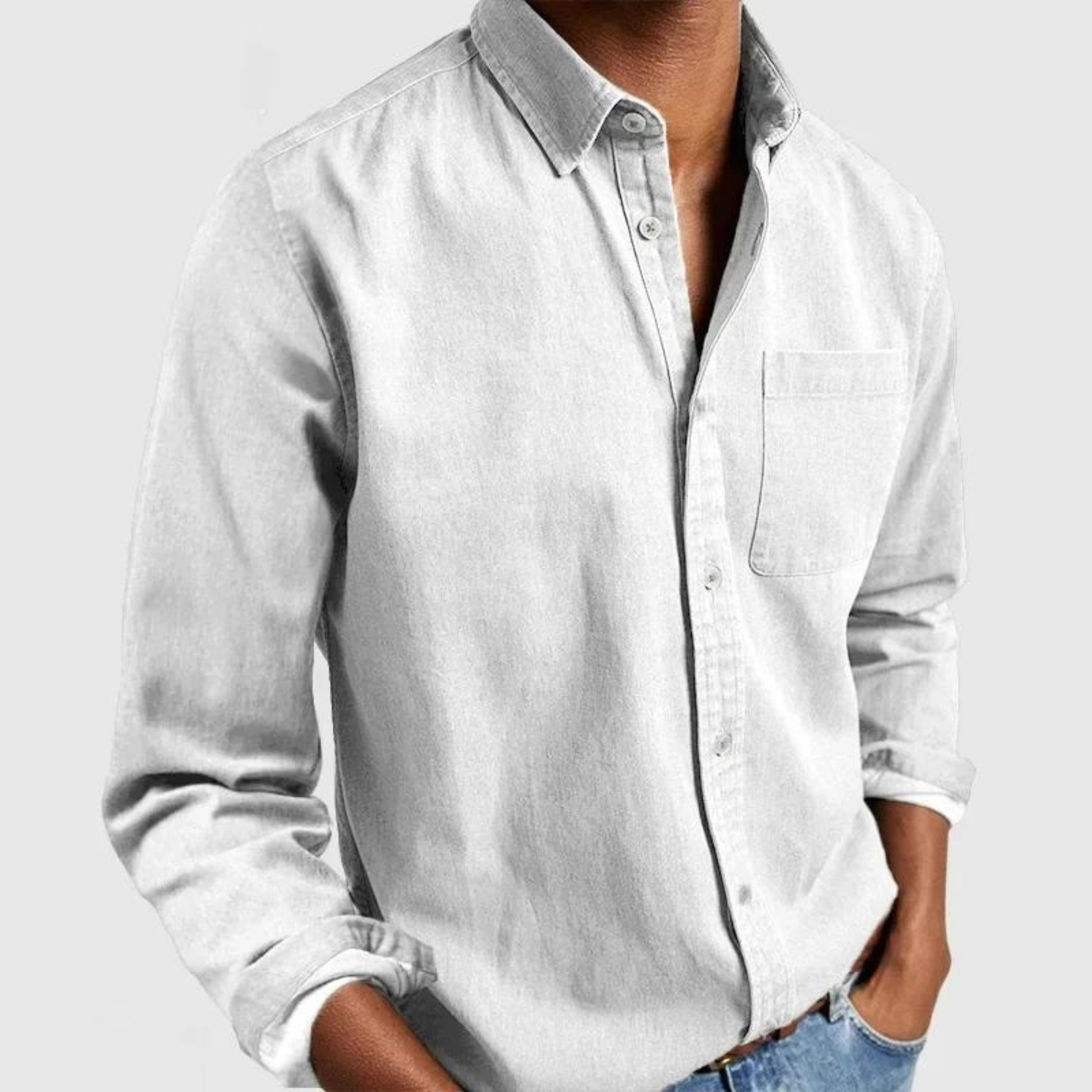 Men's Casual Button-Down Shirt | with Chest Pocket