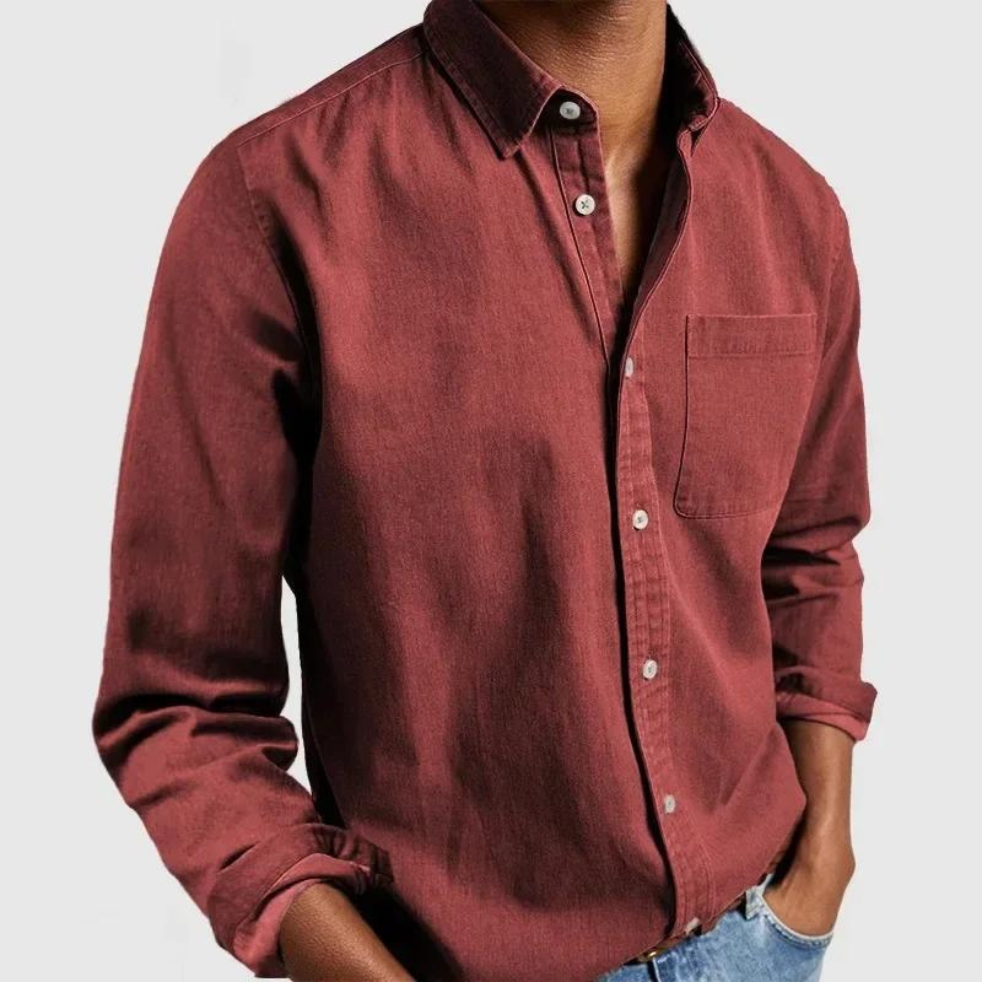Men's Casual Button-Down Shirt | with Chest Pocket