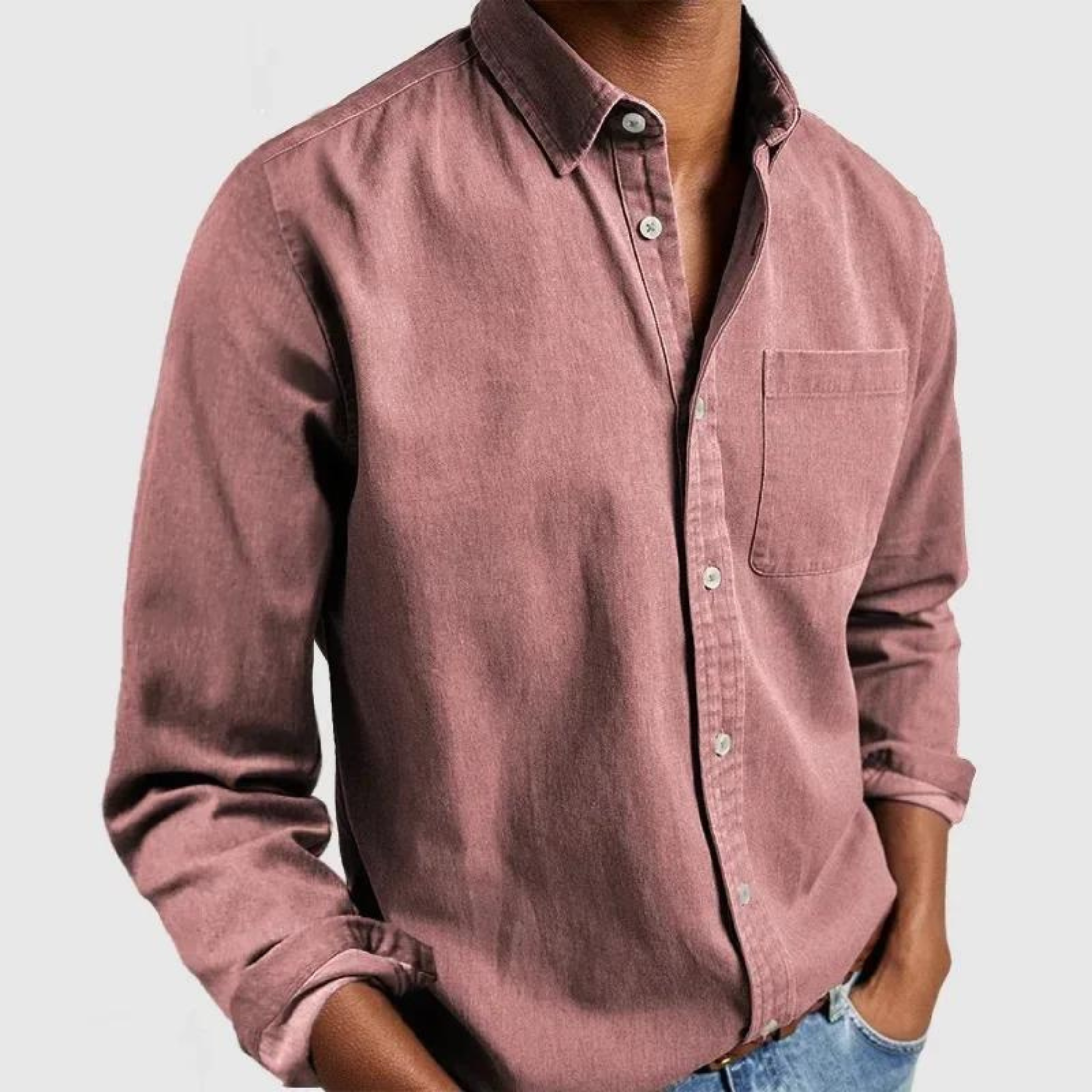 Men's Casual Button-Down Shirt | with Chest Pocket