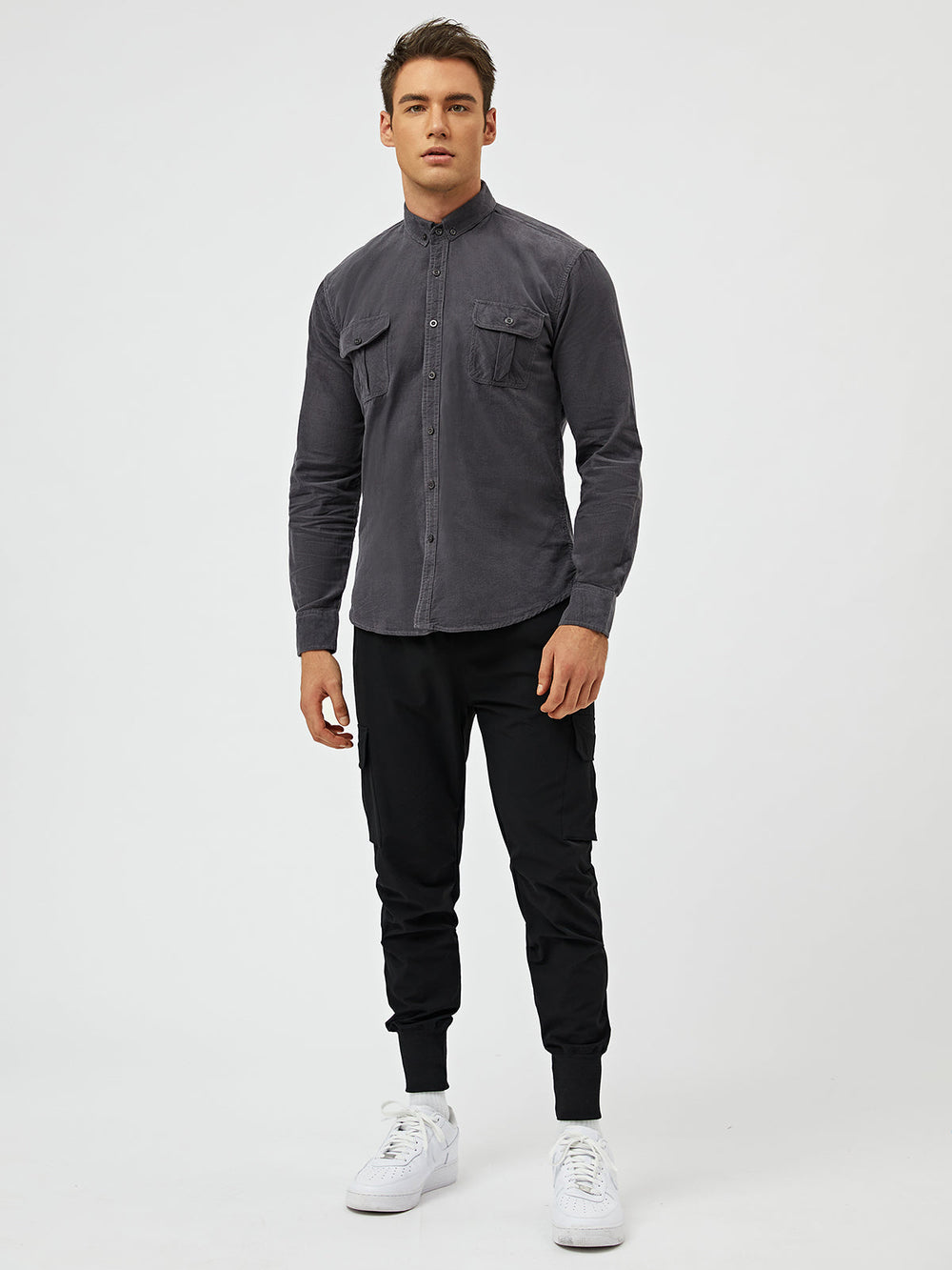 Men's Casual Long Sleeve Shirt | with Flap Pockets