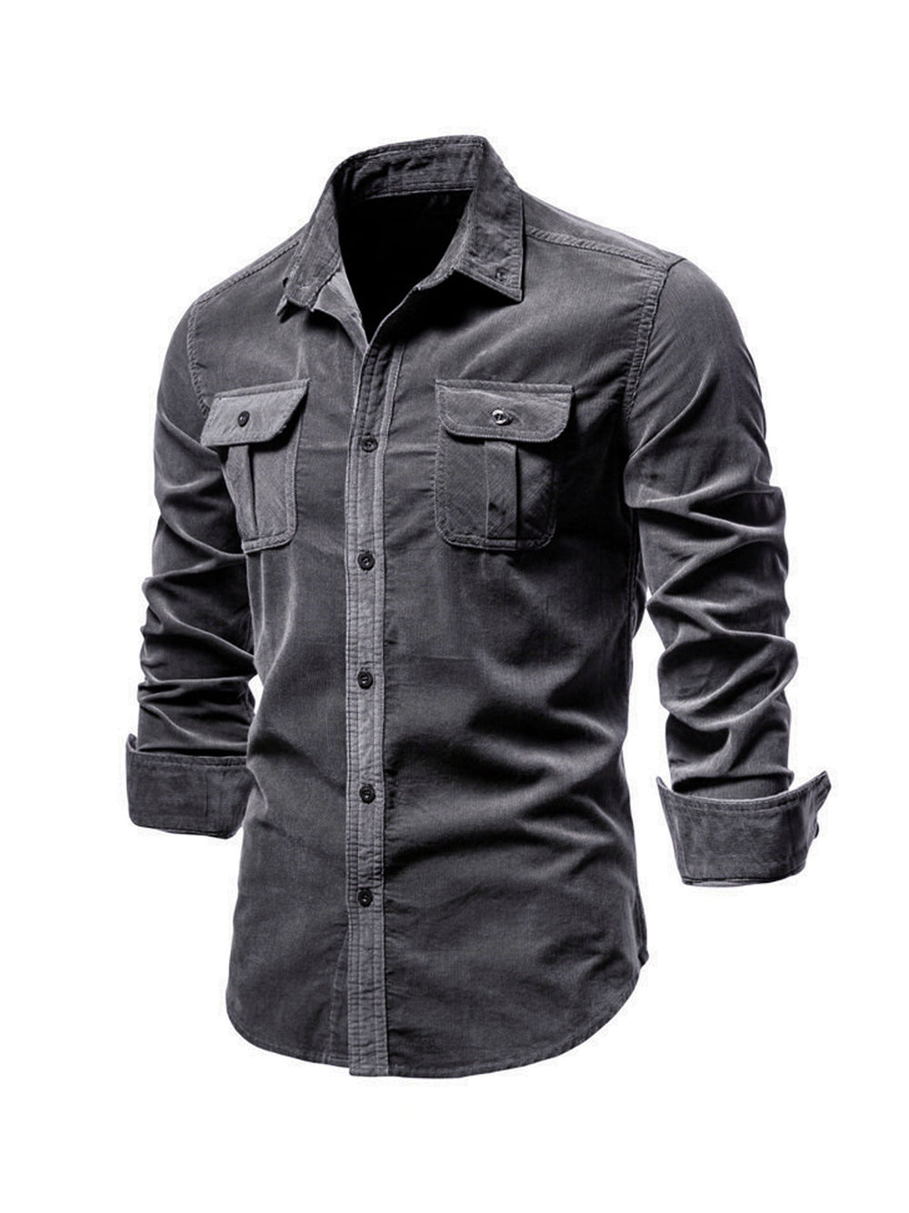 Men's Casual Long Sleeve Shirt | with Flap Pockets