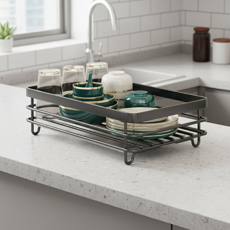 Foldable Stainless Steel Dish Rack - Space-Saving Design for Modern Kitchens