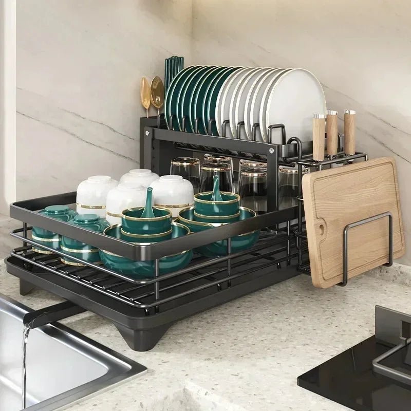 Foldable Stainless Steel Dish Rack - Space-Saving Design for Modern Kitchens