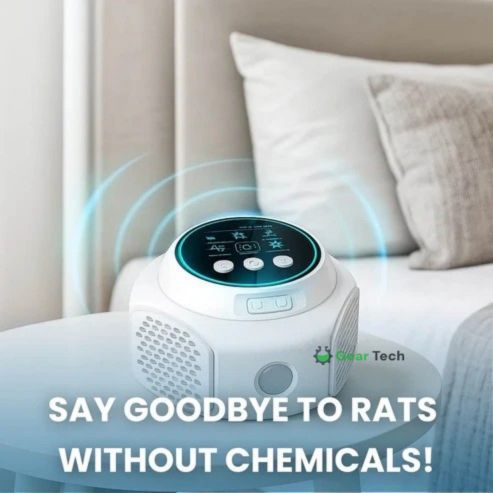 Silent Ultrasonic Rat Repeller for Indoor and Outdoor Use - Covers 3200 Sq Ft