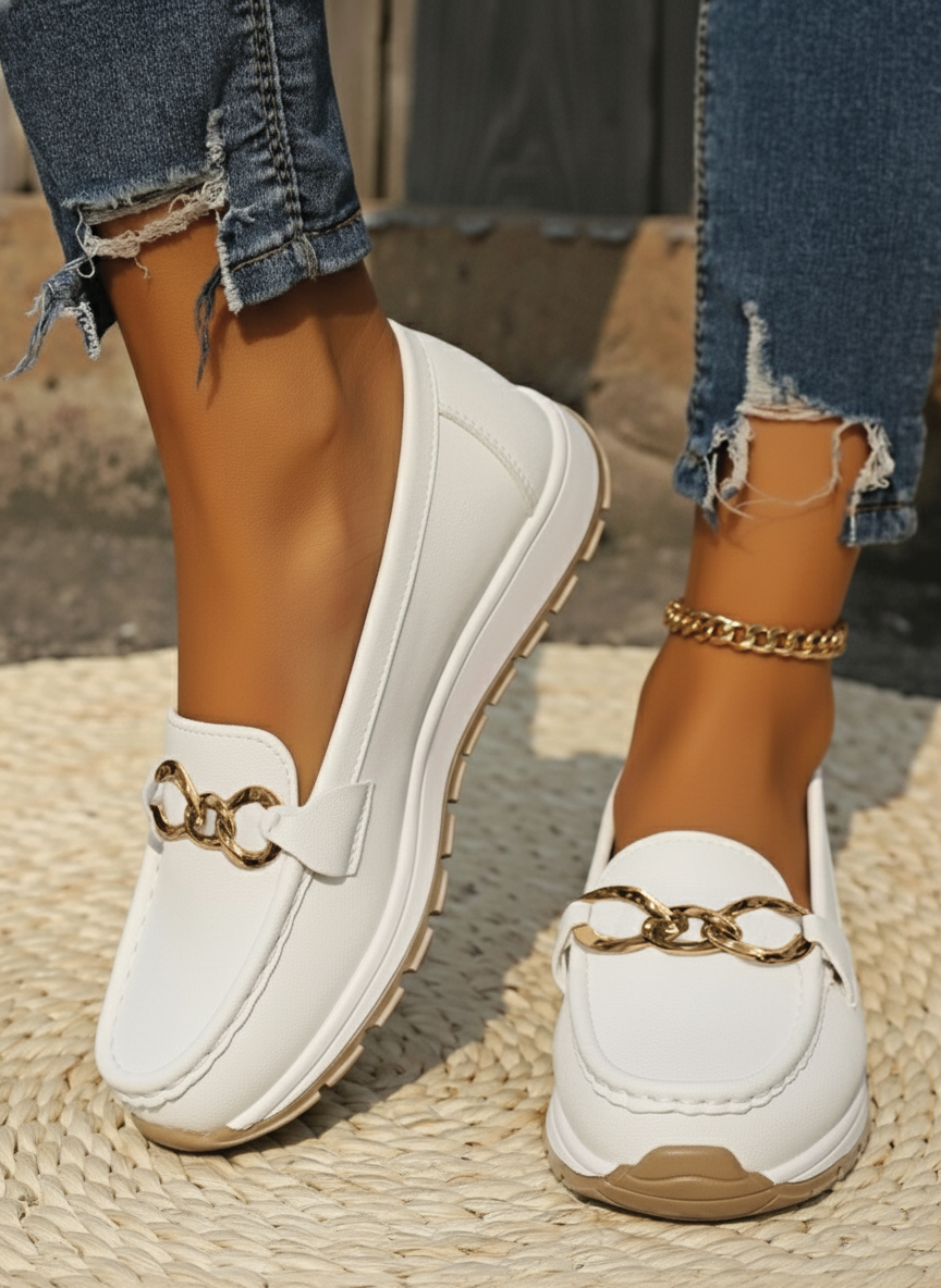 Women's Flat Buckle Loafers | Retro
