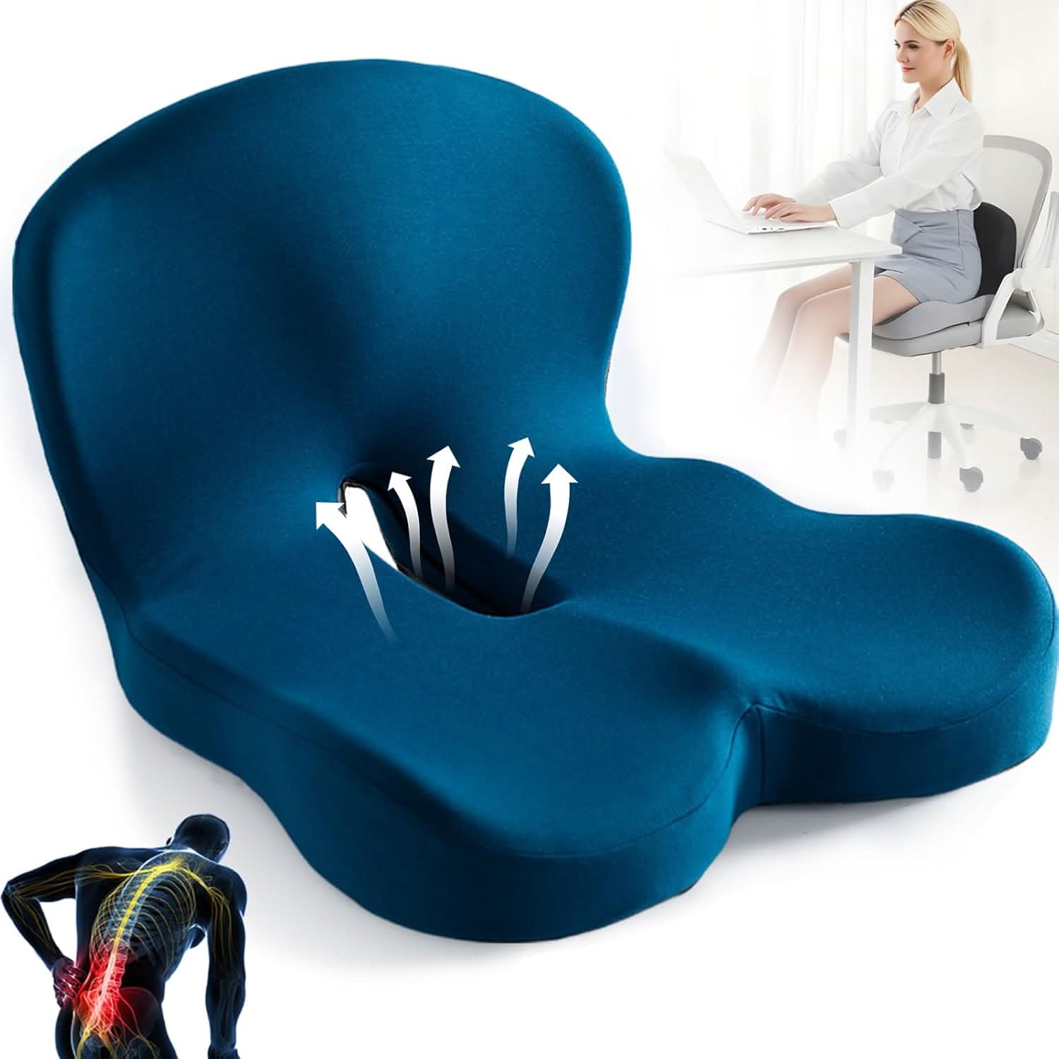 Ergonomic Lumbar Support Cushion for Office Chairs and Cars