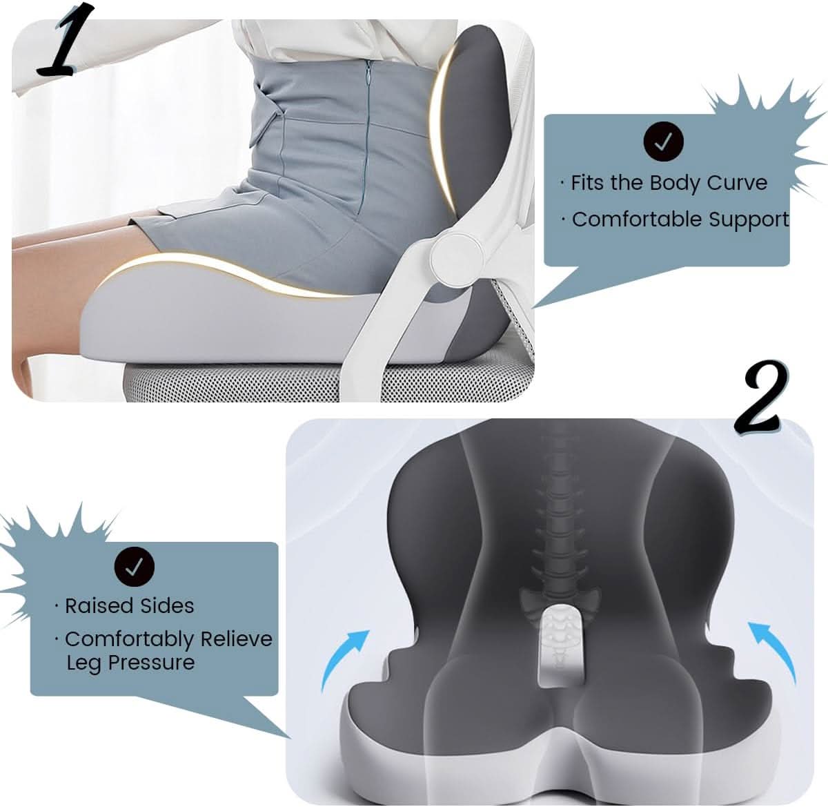 Ergonomic Lumbar Support Cushion for Office Chairs and Cars