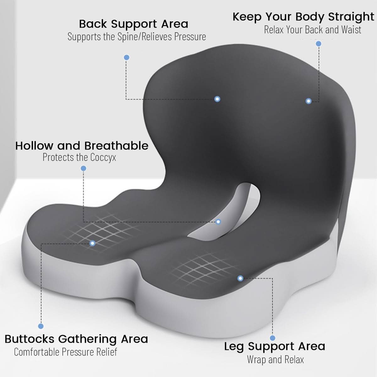 Ergonomic Lumbar Support Cushion for Office Chairs and Cars