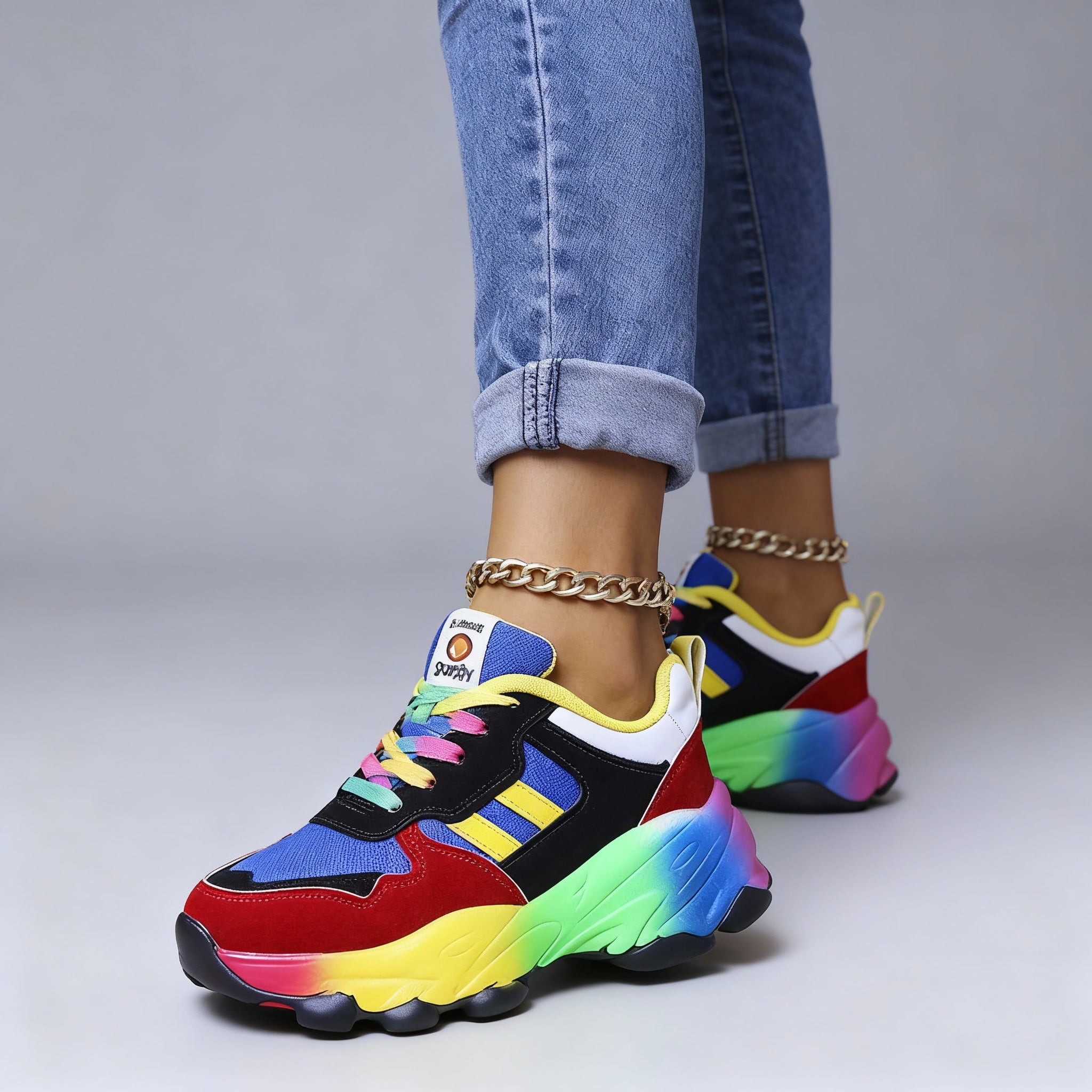 Women's Sporty Colorful Sneakers | Platform