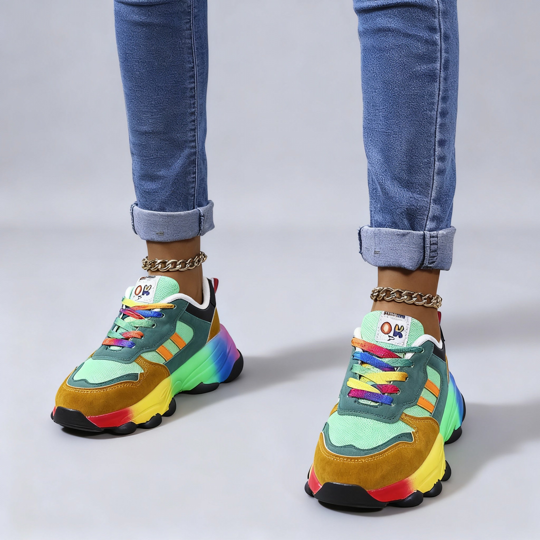 Women's Sporty Colorful Sneakers | Platform