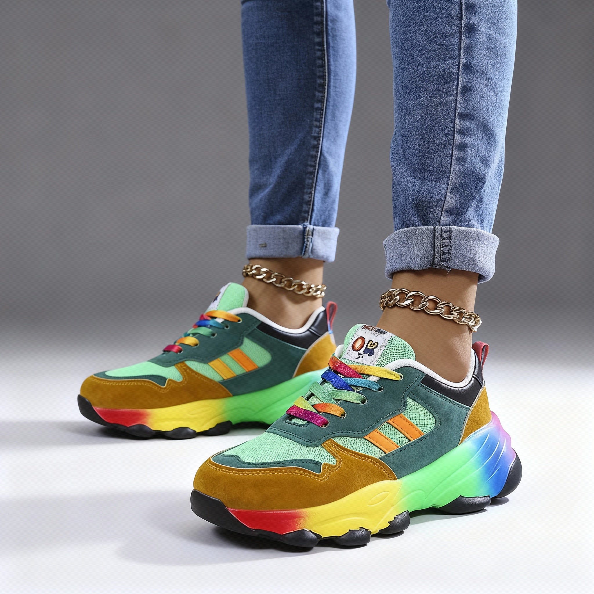 Women's Sporty Colorful Sneakers | Platform