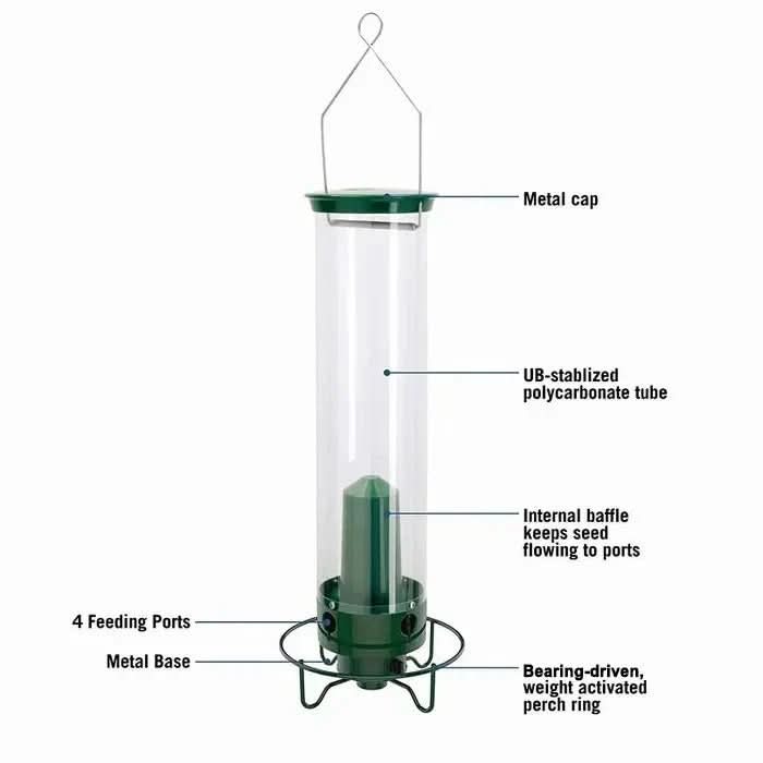 Squirrel-Proof Birdhouse with Rotating Perch and 4 Feeding Openings