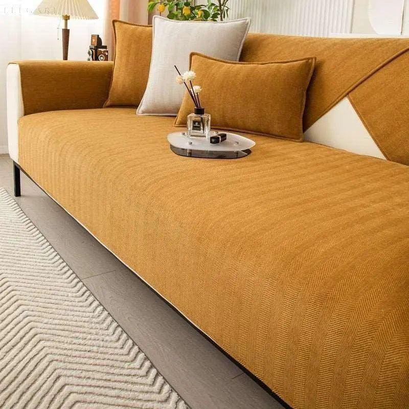 L-Shape Sofa Cover – Non-Slip Soft Couch Protector for Comfort and Style