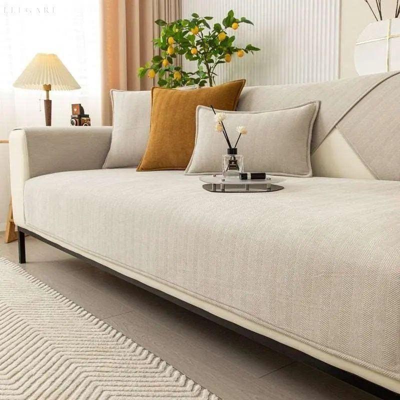 L-Shape Sofa Cover – Non-Slip Soft Couch Protector for Comfort and Style
